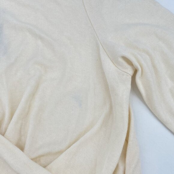 JOE’S JEANS SIZE LARGE LONG SLEEVE TWIST WRAP TOP CREAM Faux Wrap NWT SEE DESC - Picture 8 of 12